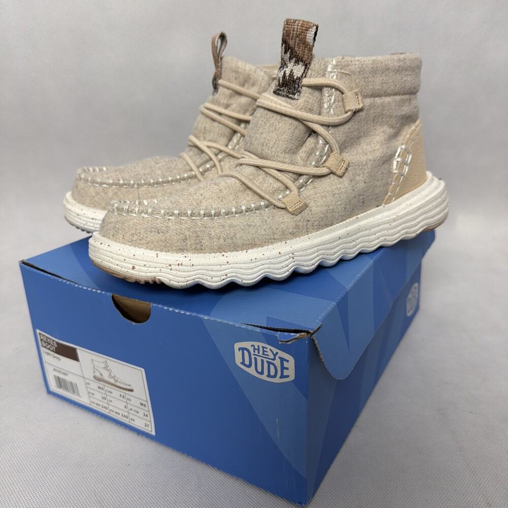 Hey Dude Reyes Light Grey Booties Women's Size 8